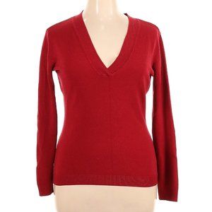 New York & Company, long sleeve, v-neck sweater, red, XL